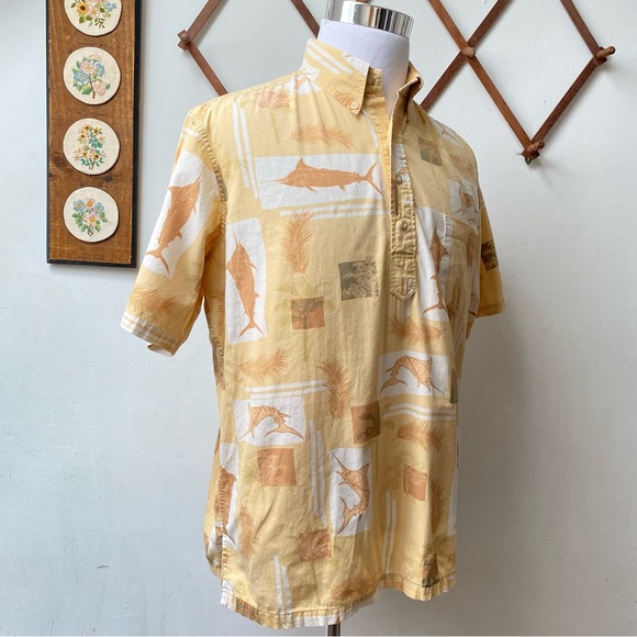 Reyn Spooner Vintage Swordfish Half Button Shirt - Picture 8 of 11